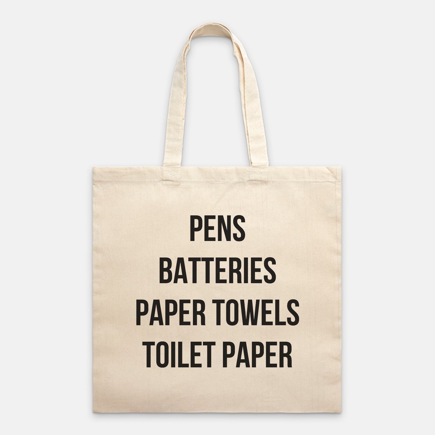 Pens Batteries Paper Towels Toilet Paper Tote Bag