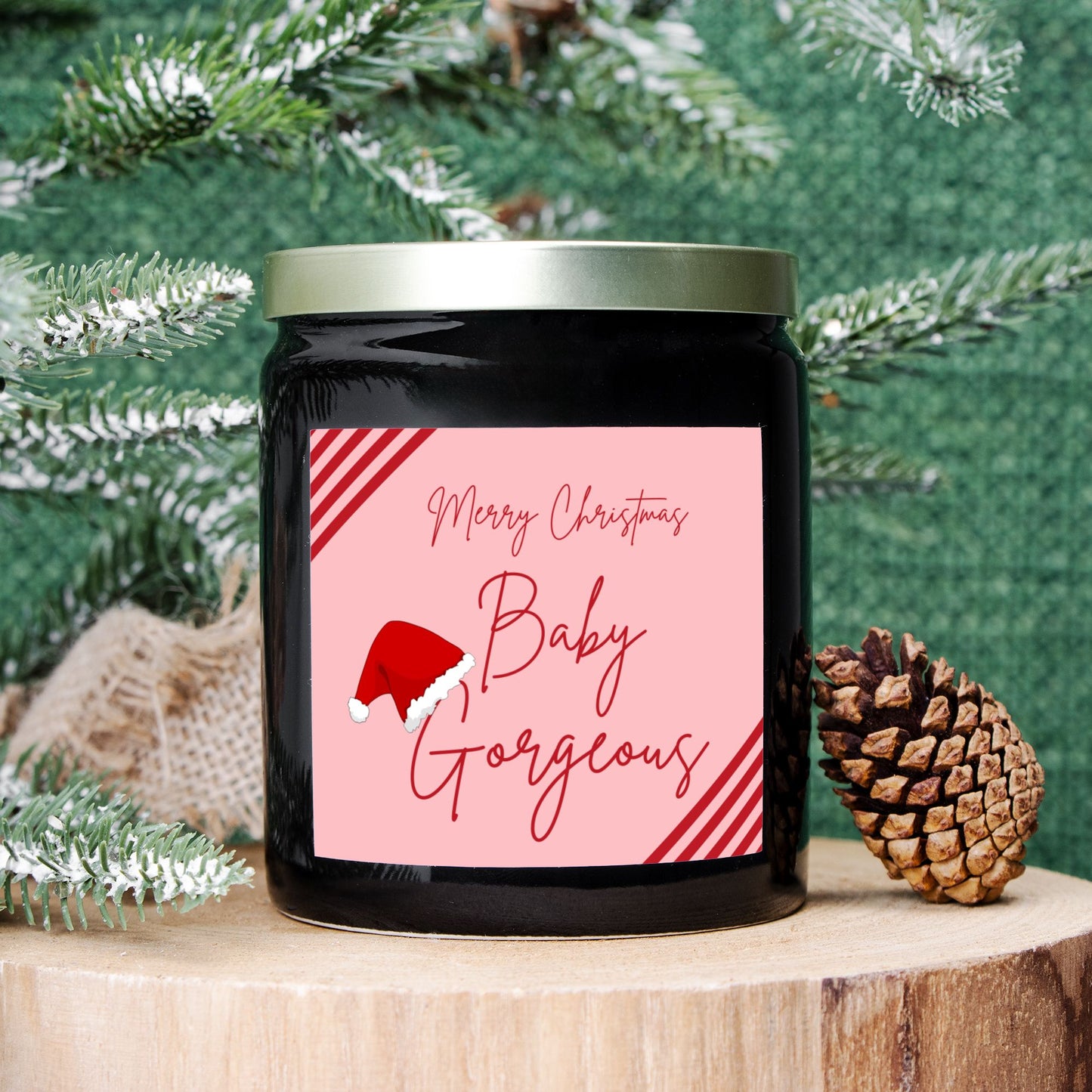 Merry Christmas Baby Gorgeous Candle (Black)