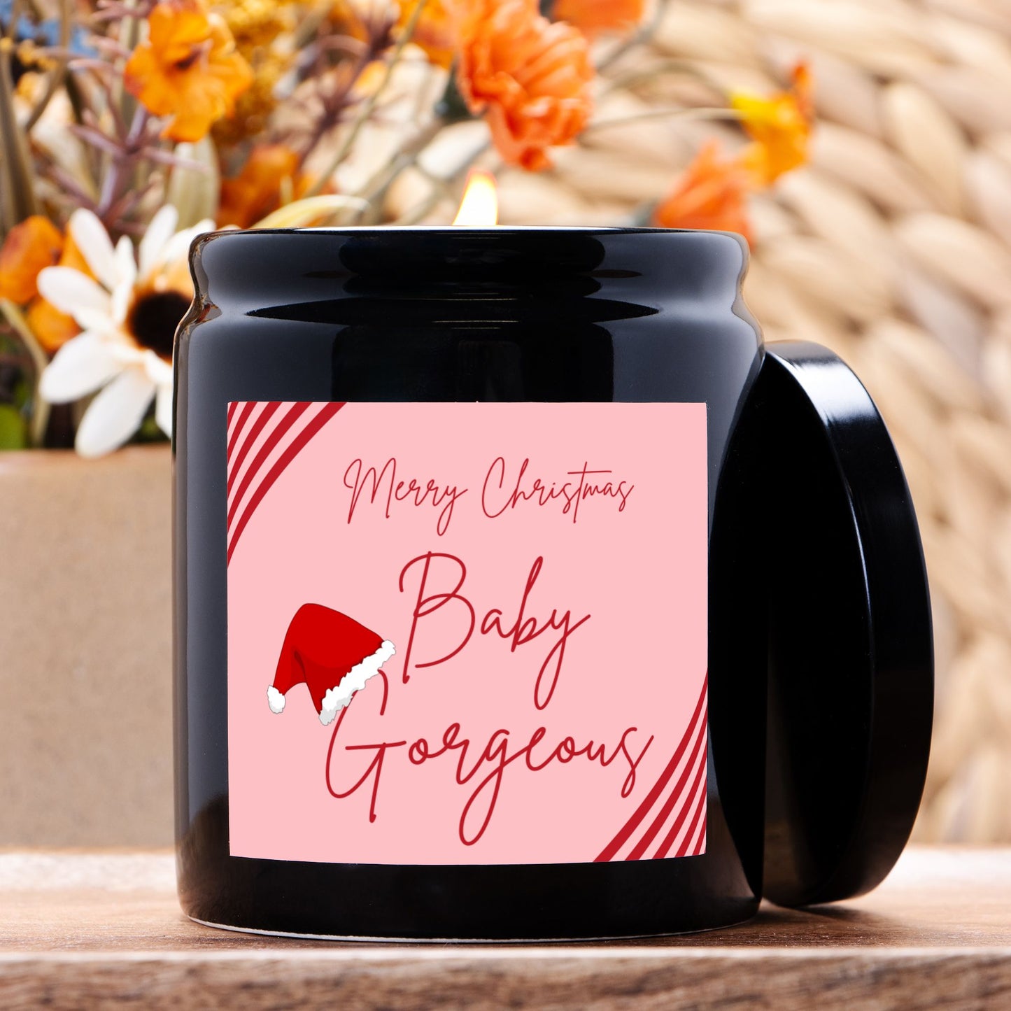 Merry Christmas Baby Gorgeous Candle (Black)