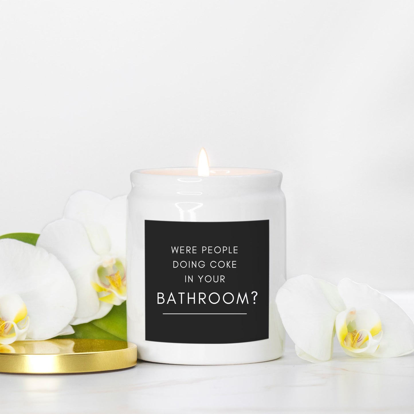 Were People Doing Coke In Your Bathroom Candle (White)