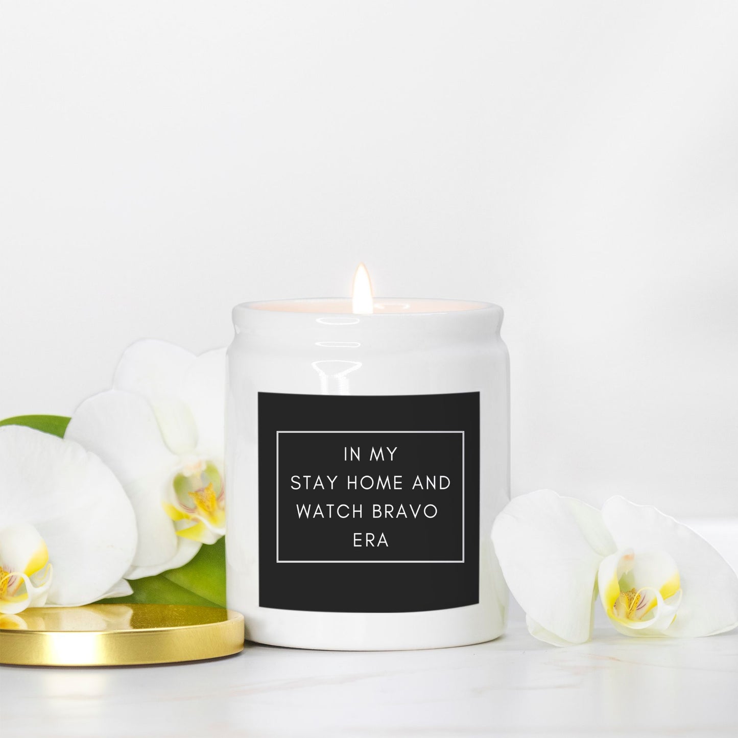 Stay Home And Watch Bravo Era Candle (White)