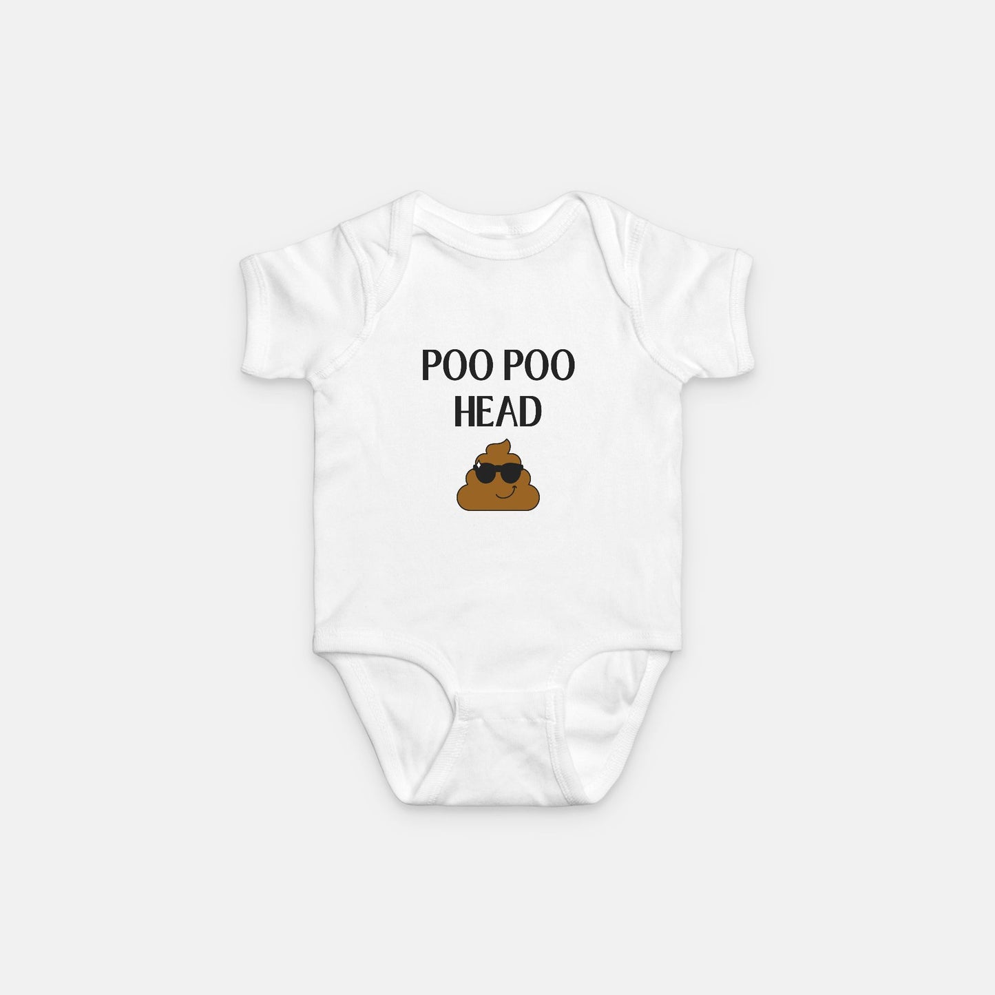 Poo Poo Head Baby Onesie