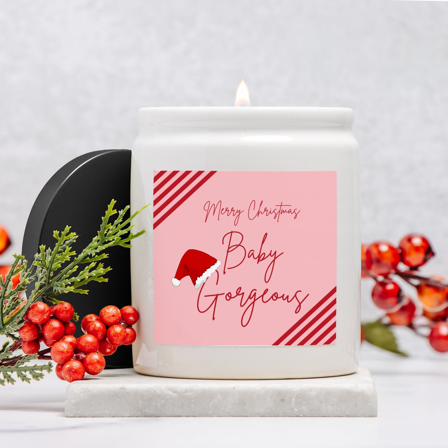 Merry Christmas Baby Gorgeous Candle (White)