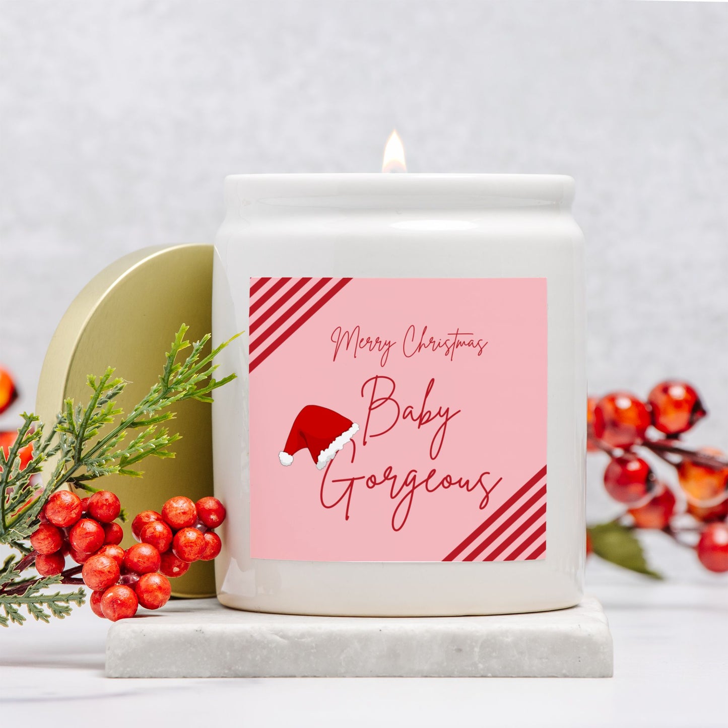 Merry Christmas Baby Gorgeous Candle (White)