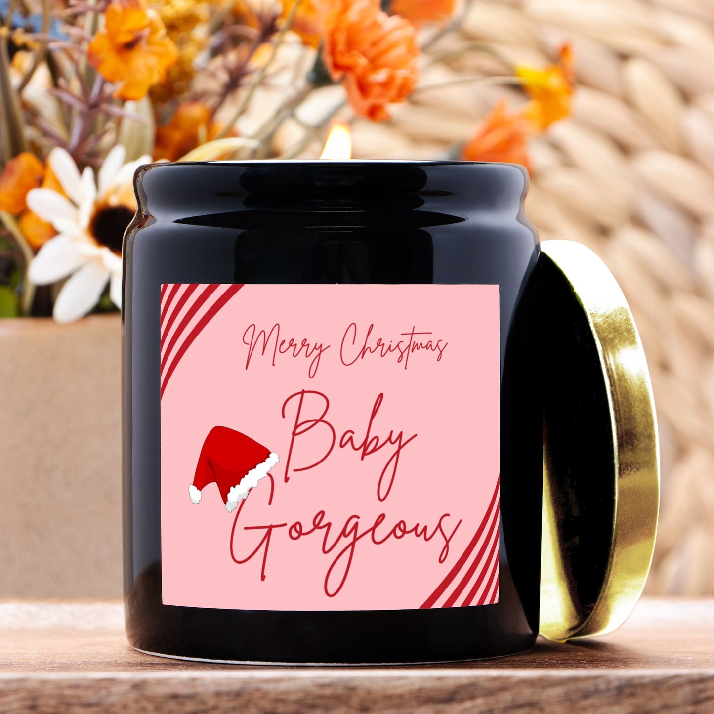 Merry Christmas Baby Gorgeous Candle (Black)