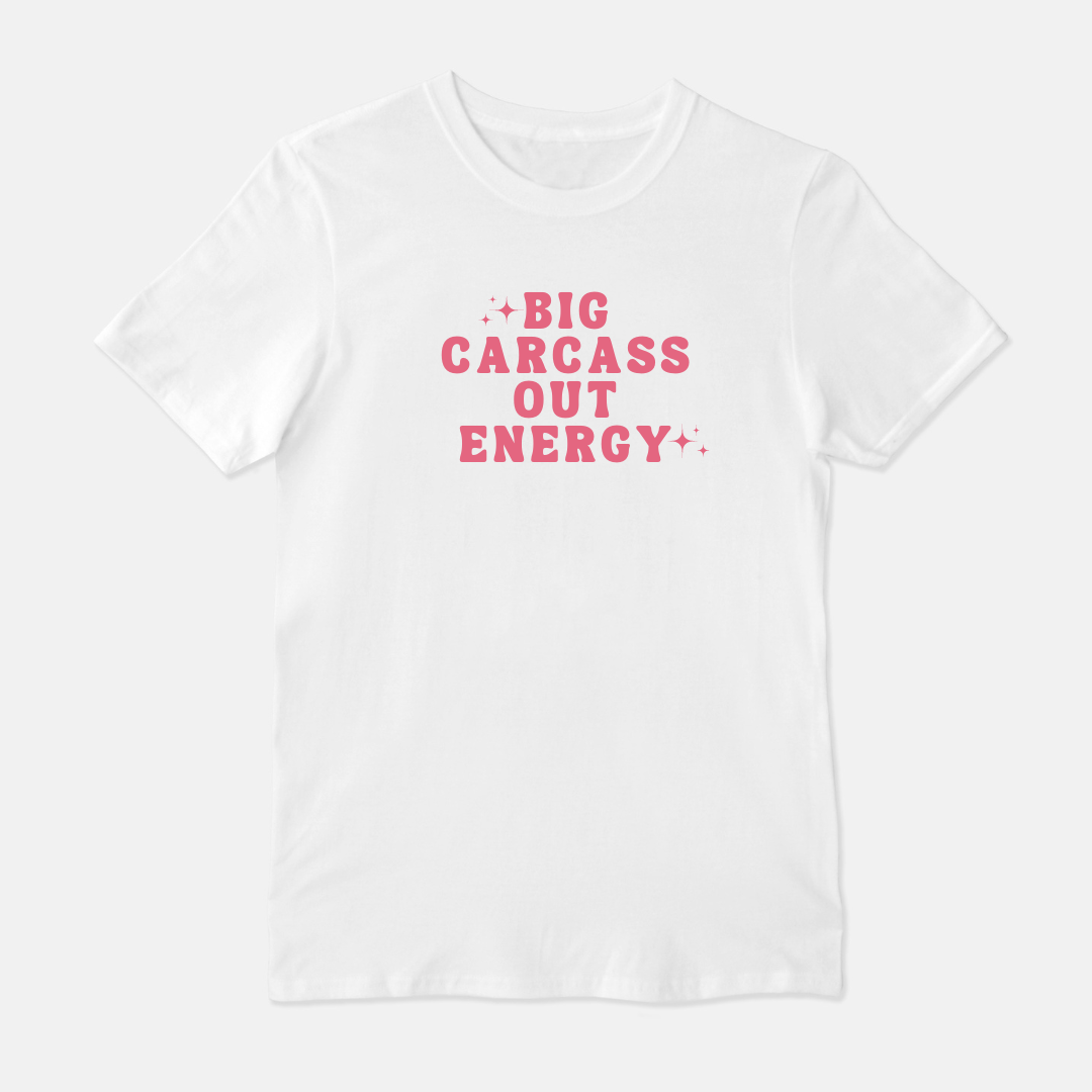 Big Carcass Out Energy Shirt (Pink & White)