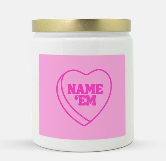 Name 'Em Heart Candle