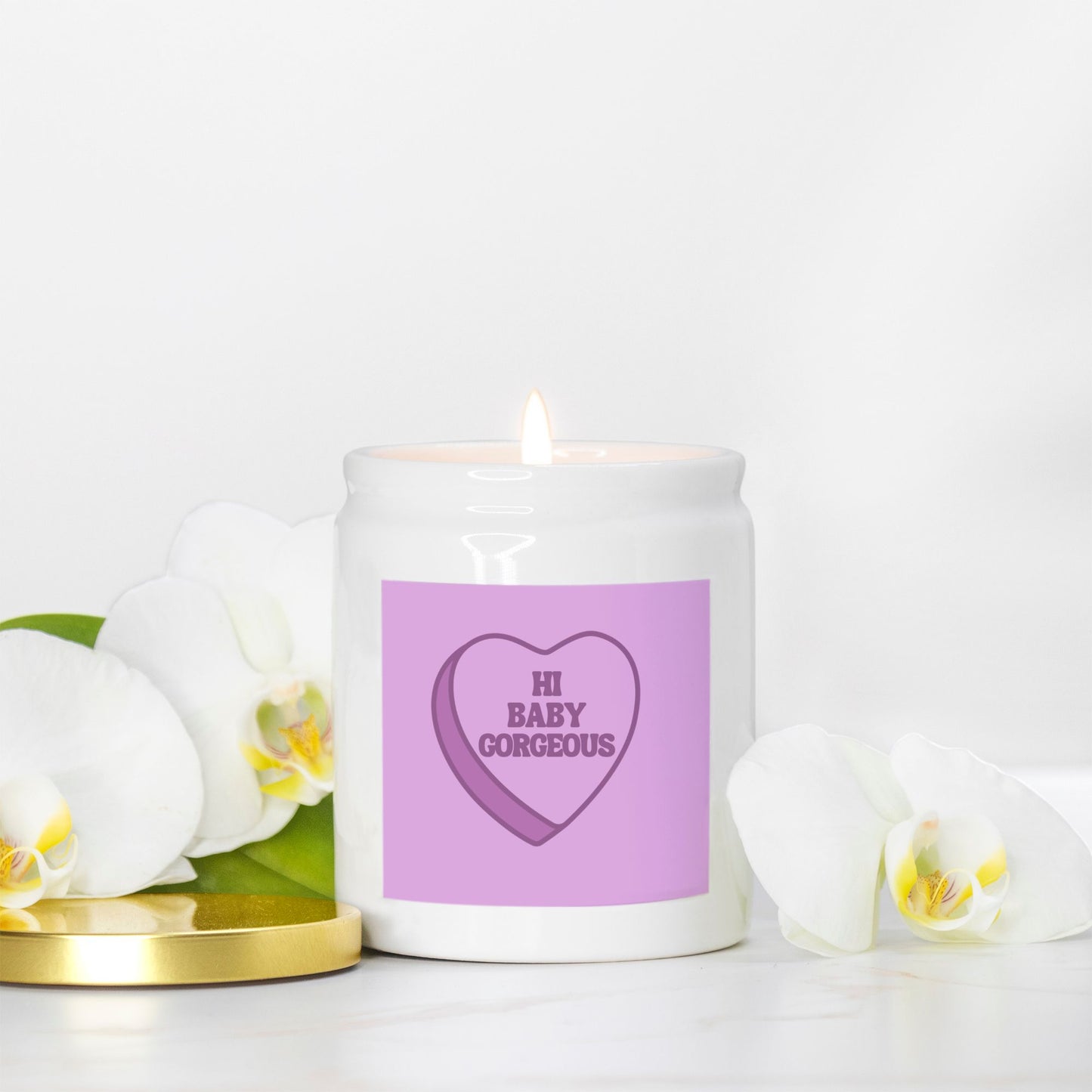 Hi Baby Gorgeous heart candle