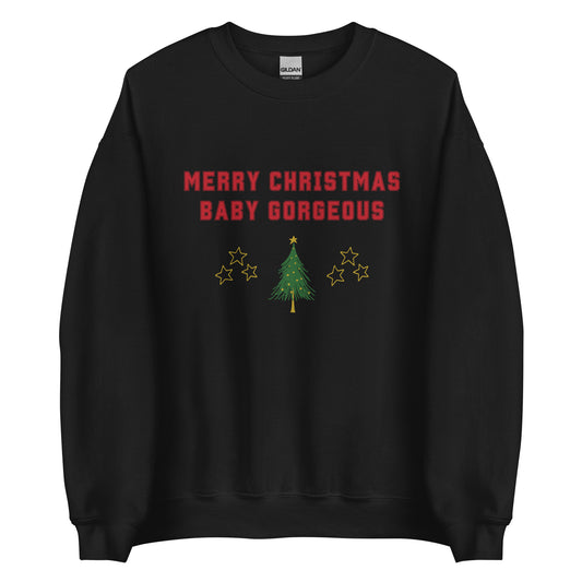 Merry Christmas Baby Gorgeous Unisex Sweatshirt (Red Font)