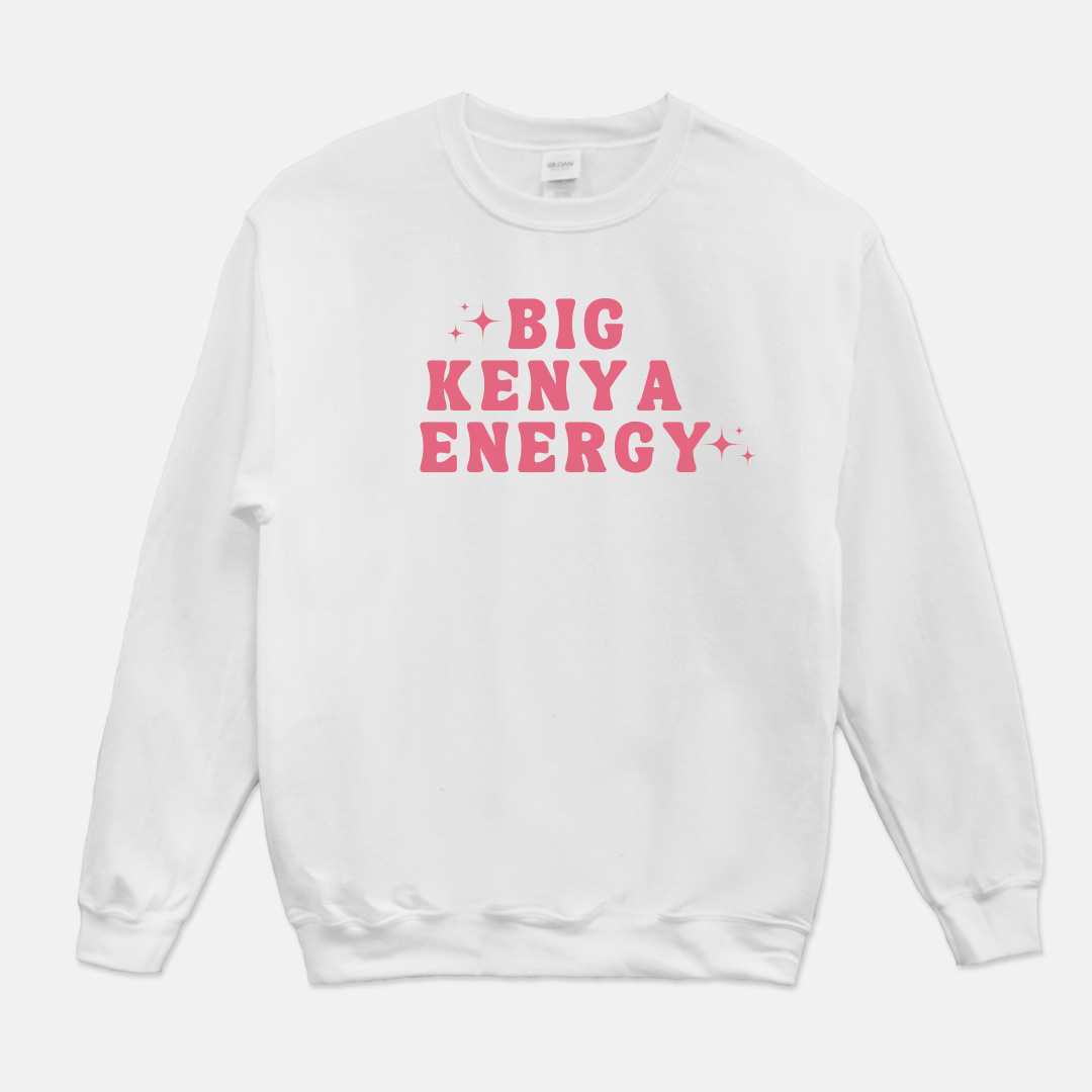 Big Kenya Energy Sweatshirt (Pink & White)