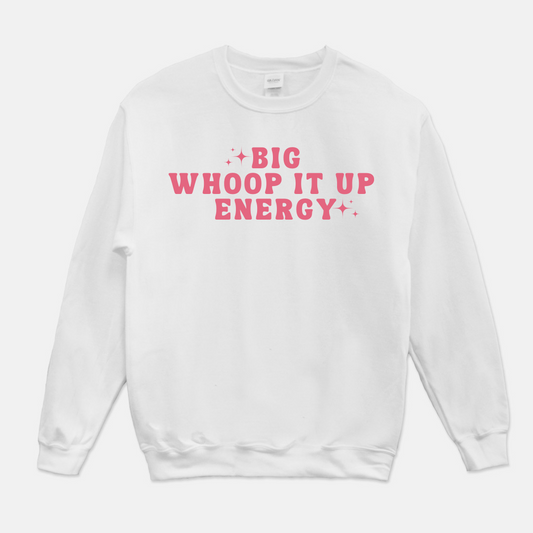 Big Whoop It Up Energy Sweatshirt (Pink & White)