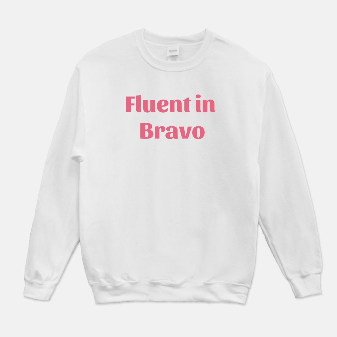 Fluent In Bravo Sweatshirt (Pink & White)