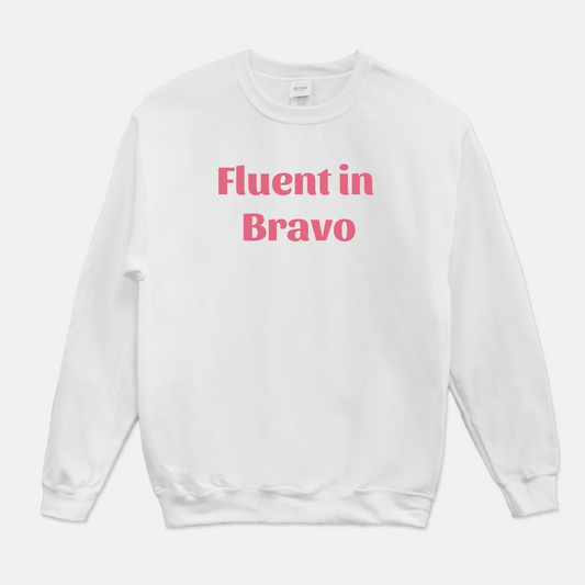 Fluent In Bravo Sweatshirt (Pink & White)