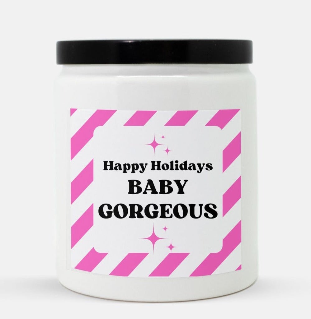 Happy Holidays Baby Gorgeous Candle (Pink)